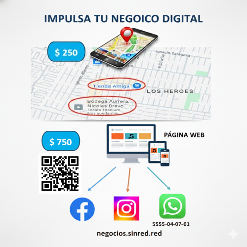 Imagen promocional de servicios: Google Maps y página web